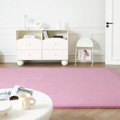 Faux Rabbit Fur Rug - 1.18" Thick Soft Fluffy Area Rug, Non-Slip Memory Foam Crawling Mat, Light Pink, 78"x118"