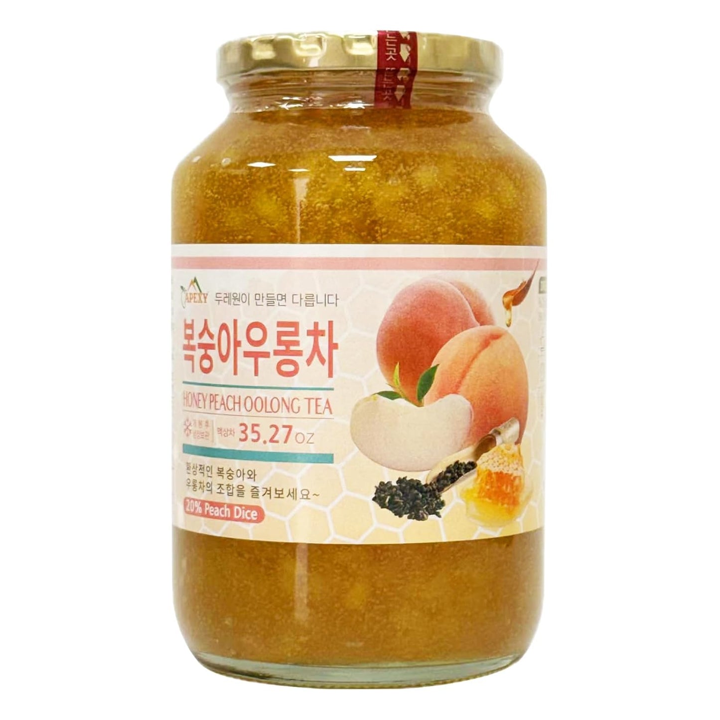 Korean Honey Peach Oolong Tea – Made with Real Fruit, No Artificial Colors – Premium Drink Base, Smoothies, Desserts, Cocktails, Yogurt, Spreads Made in KOREA 35.27oz (1kg). (Peach Oolong Tea)