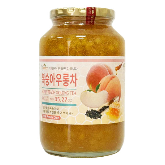 Korean Honey Peach Oolong Tea – Made with Real Fruit, No Artificial Colors – Premium Drink Base, Smoothies, Desserts, Cocktails, Yogurt, Spreads Made in KOREA 35.27oz (1kg). (Peach Oolong Tea)