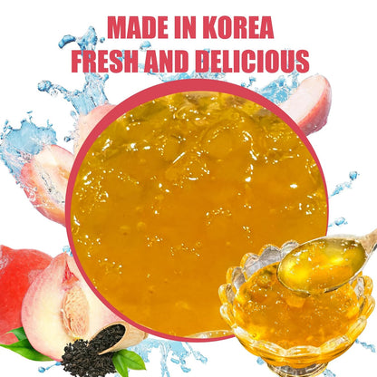 Korean Honey Peach Oolong Tea – Made with Real Fruit, No Artificial Colors – Premium Drink Base, Smoothies, Desserts, Cocktails, Yogurt, Spreads Made in KOREA 35.27oz (1kg). (Peach Oolong Tea)
