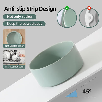 Havniva 6.1inch Ceramic Raised Dog Bowl with Stand, Double Dog Bowls Elevated for Small and Medium Breed Dog Food and Water Bowl Set Non-Slip Dog Dish Large Capacity Feeding Pet Water Bowl