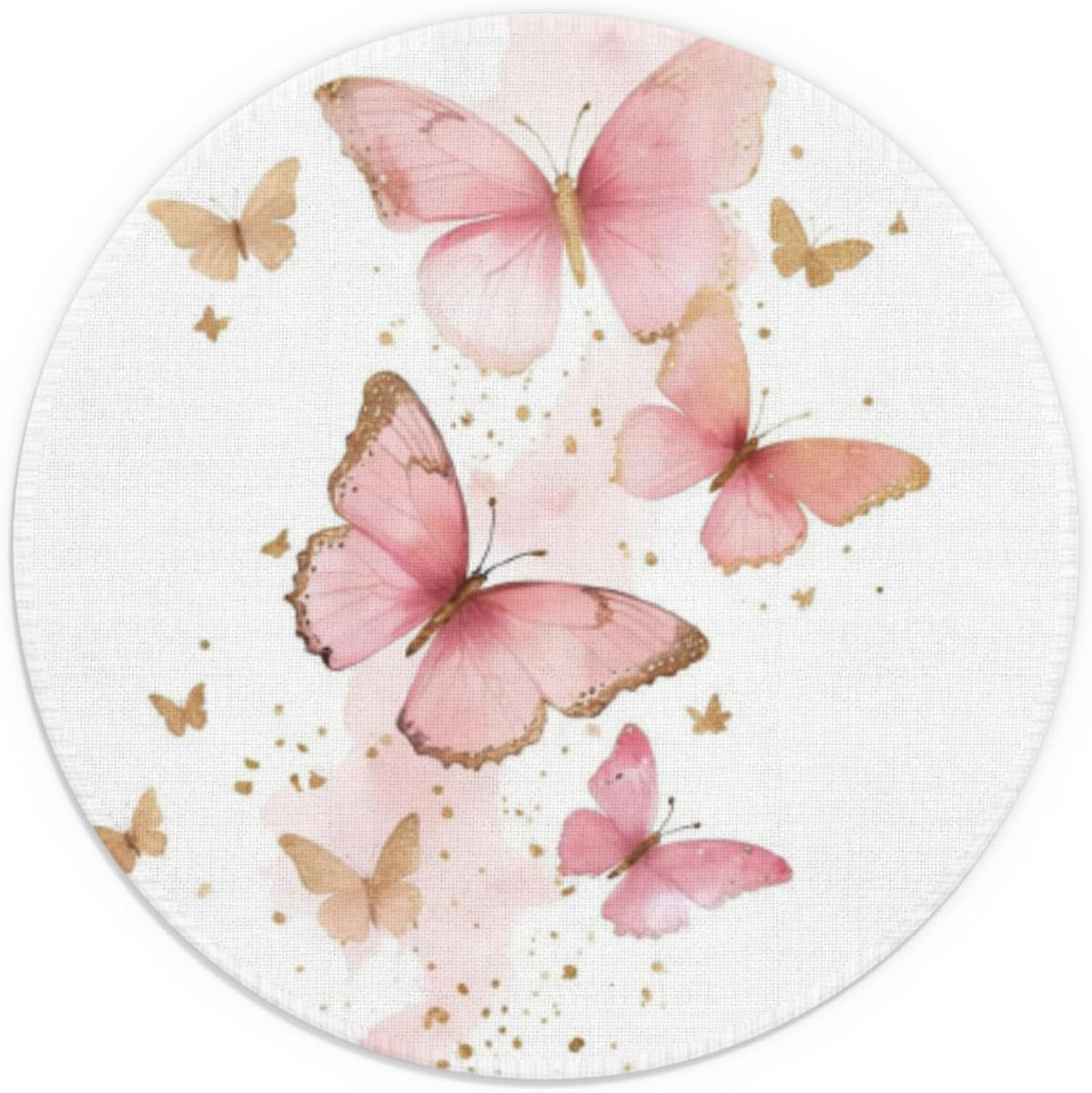 Butterfly Mouse Pad, Girly Mouse Pad, Pink Butterfly Mouse Pads for Wireless Mouse Computers Laptop Desk Accessories, Pink Office Supplies, 7.9x7.9 Inch