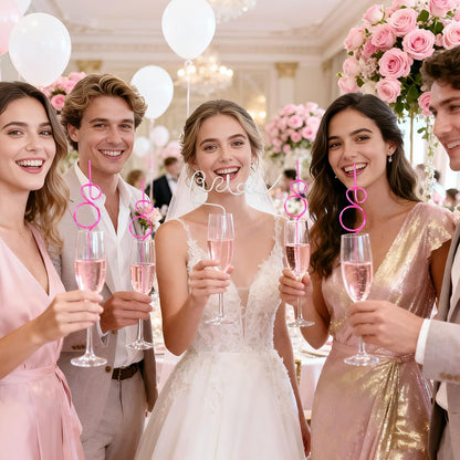 12PCS Bachelorette Drinking Straws for Wedding,Bridal Shower Party Favors