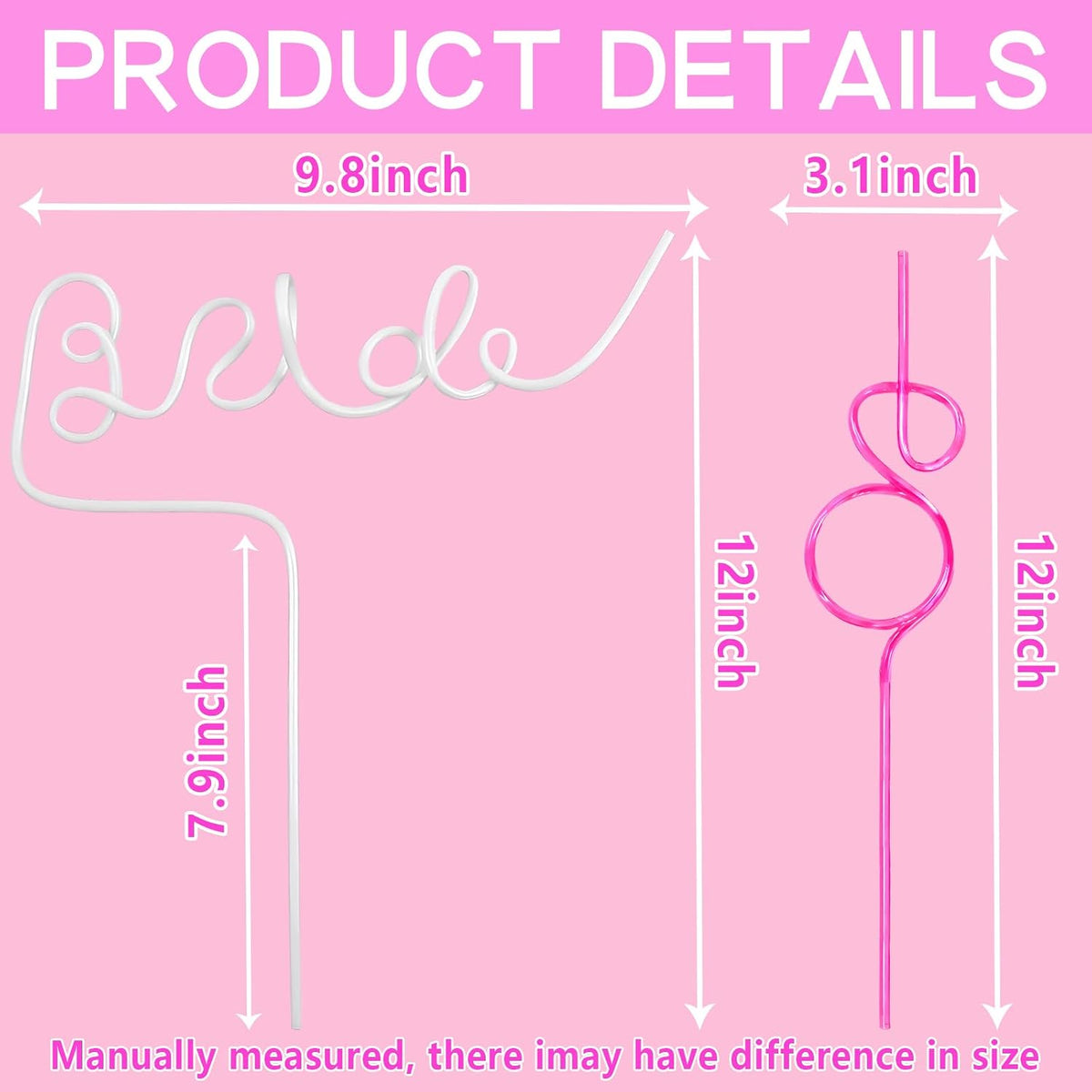12PCS Bachelorette Drinking Straws for Wedding,Bridal Shower Party Favors