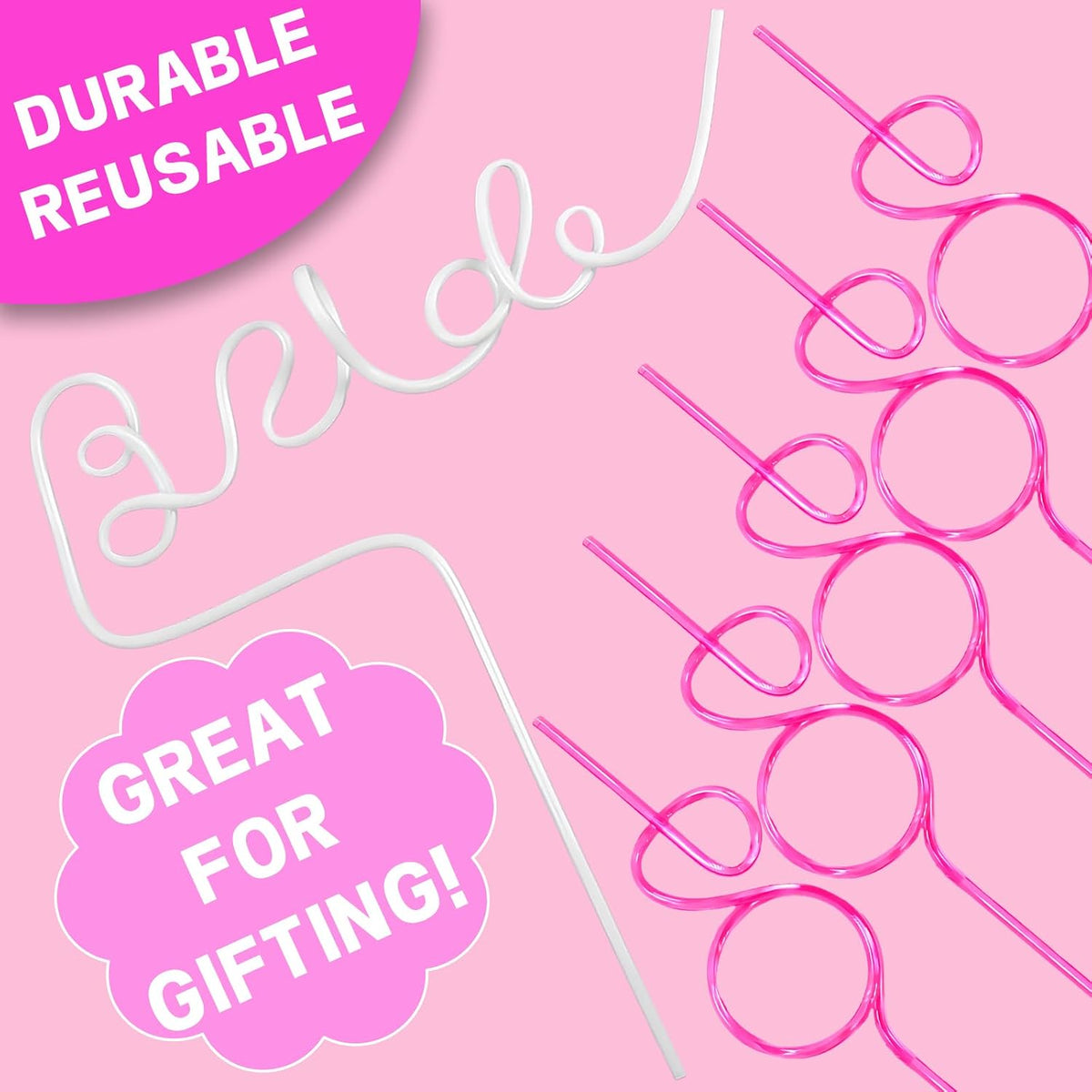 12PCS Bachelorette Drinking Straws for Wedding,Bridal Shower Party Favors