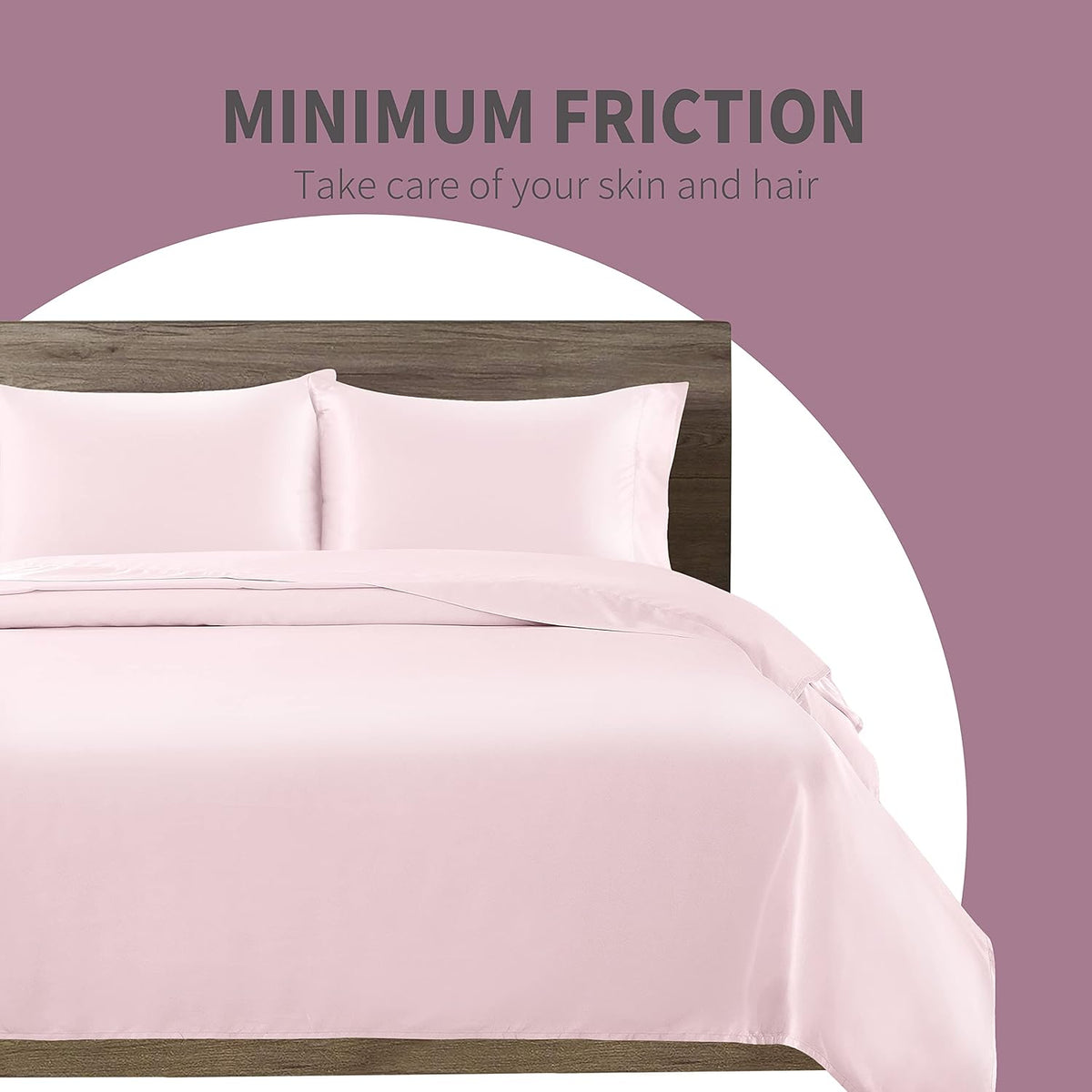 Satin Sheets Twin Size Blush Pink 3 Pcs Set
