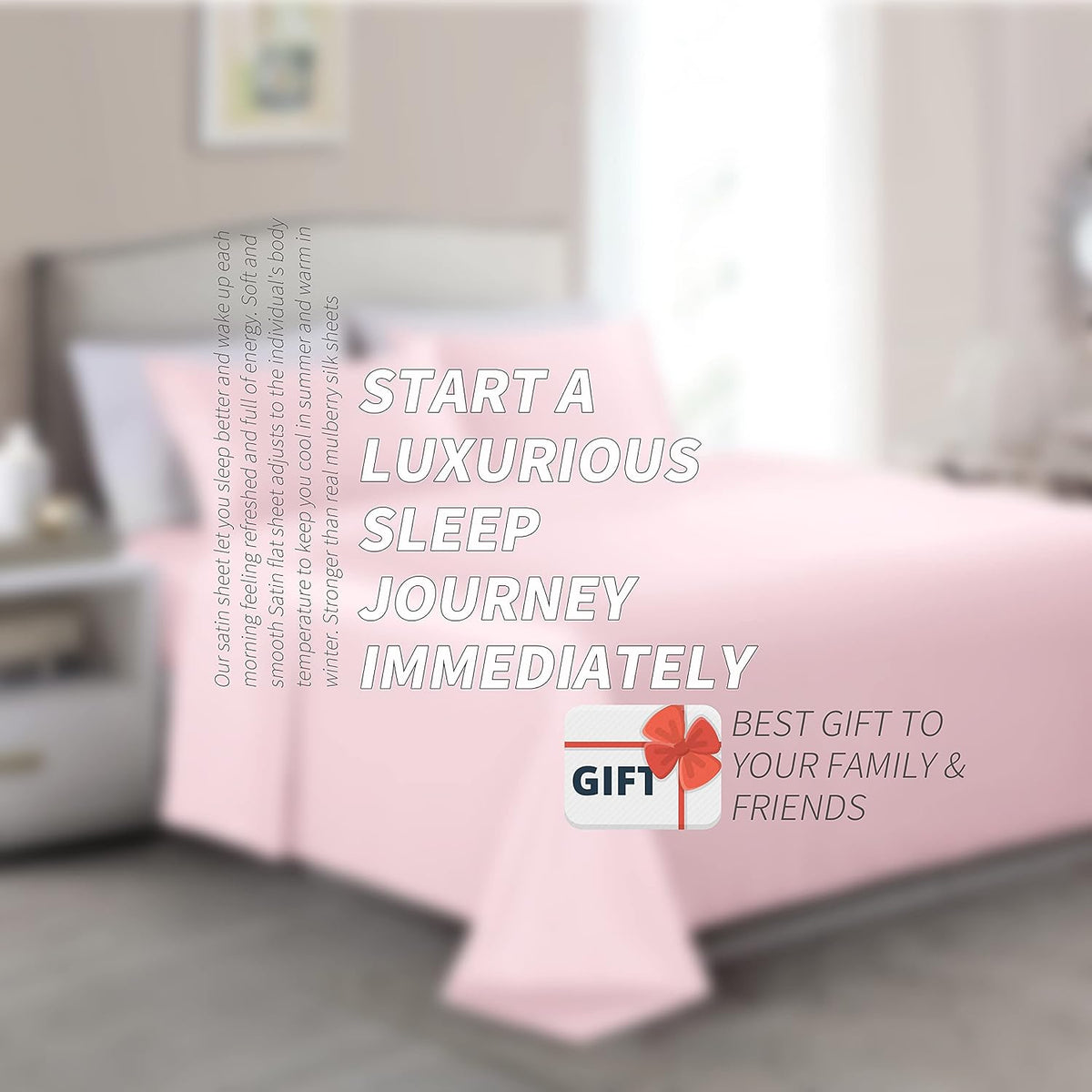 Satin Sheets Twin Size Blush Pink 3 Pcs Set