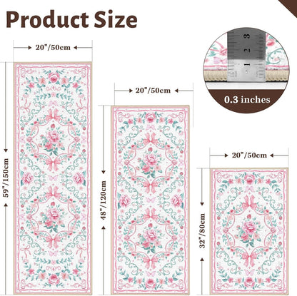 Kitchen Rugs Set of 3, Washable Non-Slip Kitchen Mats for Floor with Rubber Backing