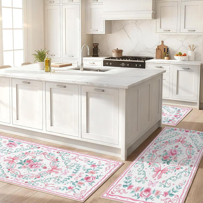 Kitchen Rugs Set of 3, Washable Non-Slip Kitchen Mats for Floor with Rubber Backing