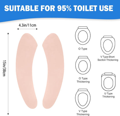 Thin and Warm Toilet Seat Cover Pad – Self-Adhesive, Adjustable and Cut-to-Fit, Comfortable and Easy to Clean, Perfect for Home Bathrooms (Pink)