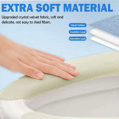 Thin and Warm Toilet Seat Cover Pad – Self-Adhesive, Adjustable and Cut-to-Fit, Comfortable and Easy to Clean, Perfect for Home Bathrooms (Pink)