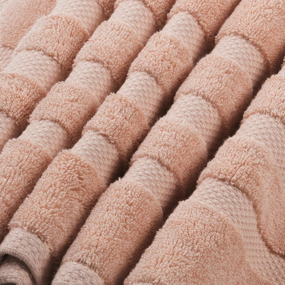 SOFE H&L | Olea Luxury Turkish Cotton Bath Towels Set of 6 : 2 Bath Towels 2 Hand Towels 2 Wash Cloths, Blush | Thick, Premium, Soft, Durable, Absorbent - Hotel Quality Towel Sets for Bathroom