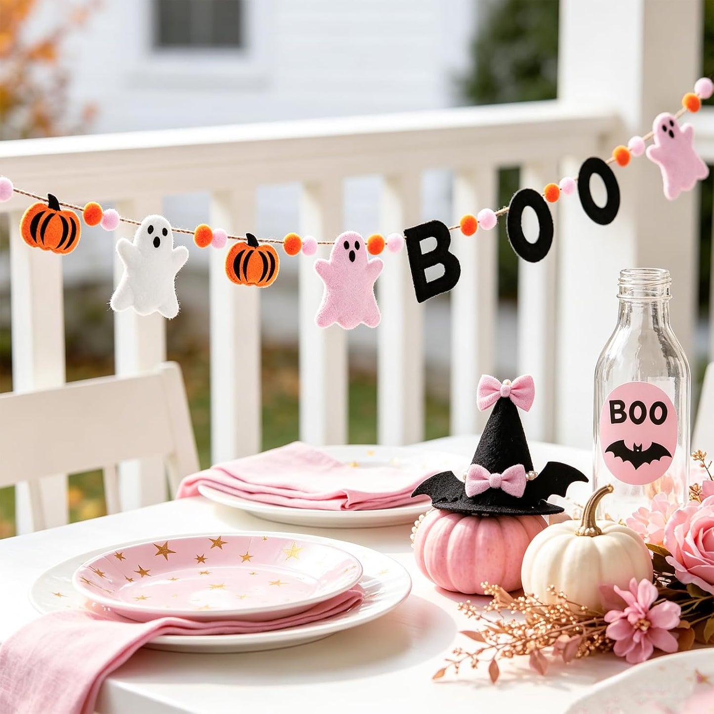 Halloween Garland, Boo Ghost & Pumpkin Decor for Wall Party