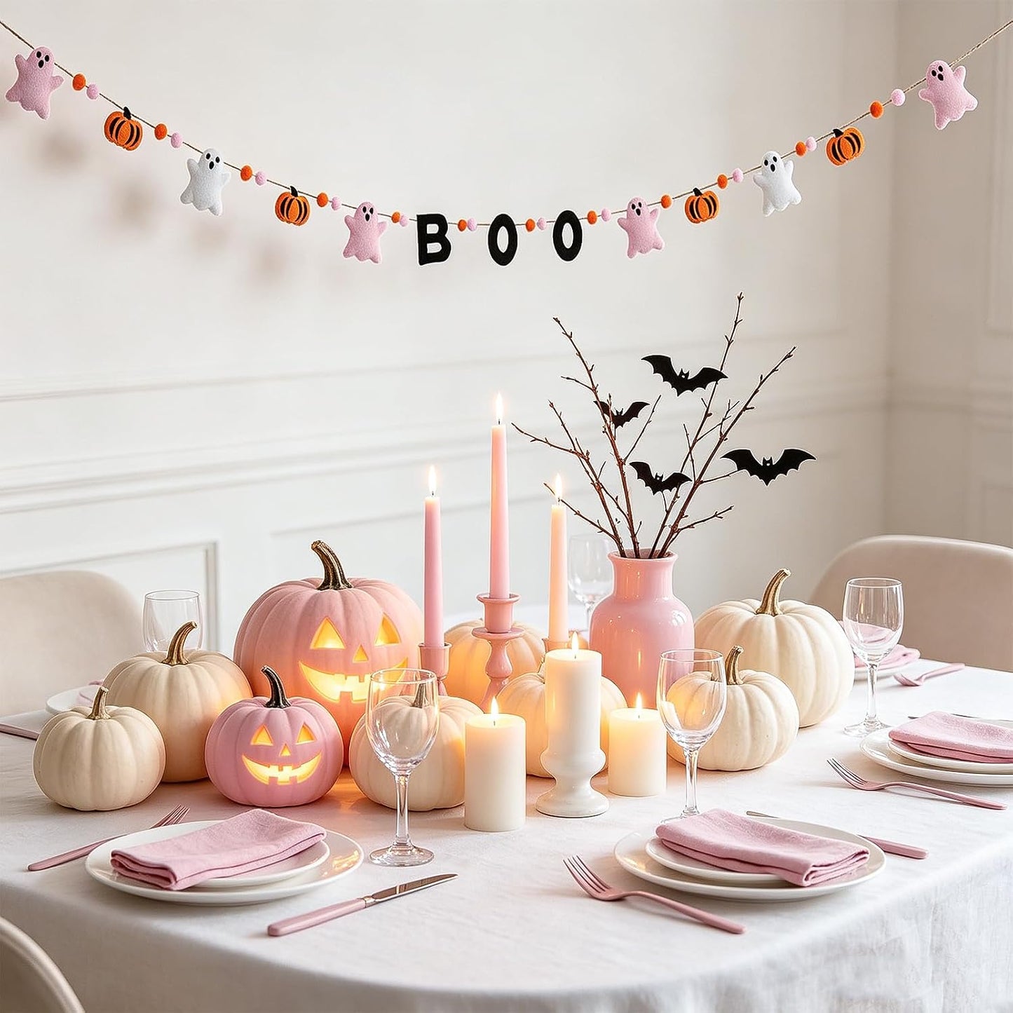 Halloween Garland, Boo Ghost & Pumpkin Decor for Wall Party