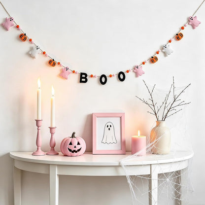 Halloween Garland, Boo Ghost & Pumpkin Decor for Wall Party