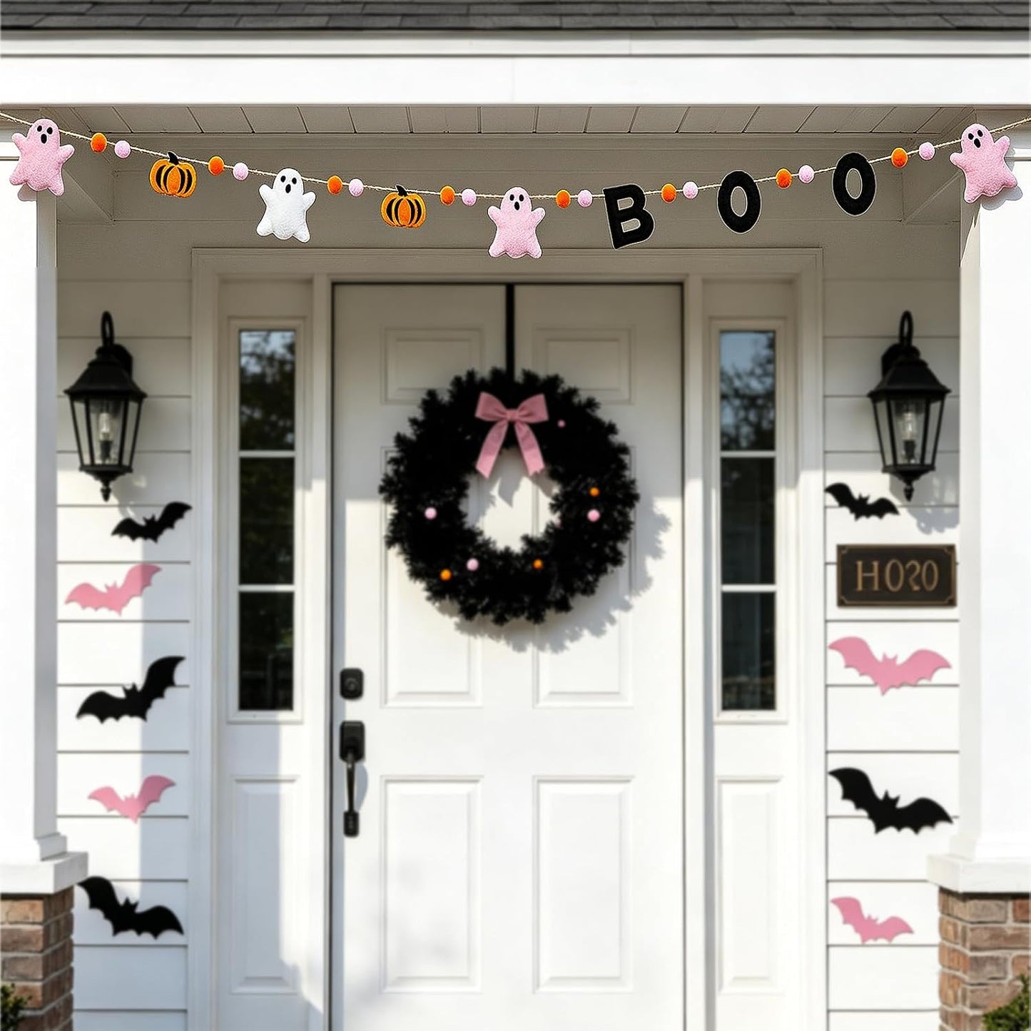 Halloween Garland, Boo Ghost & Pumpkin Decor for Wall Party