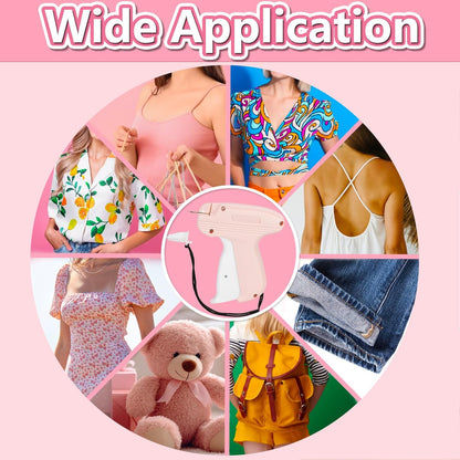 Mini Stitch Gun for Clothes, Mini Clothing Stitcher Sewing Gun with Case, Speedy Clothing Quick Stitch Gun Stitchy Fixer, Tagging Gun Kit with 5000 Fasteners and 6 Needles, Blush Pink