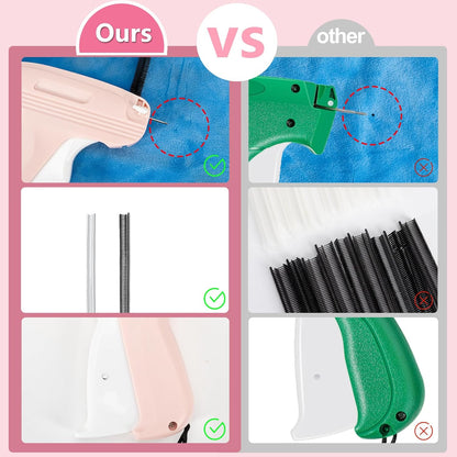 Mini Stitch Gun for Clothes, Mini Clothing Stitcher Sewing Gun with Case, Speedy Clothing Quick Stitch Gun Stitchy Fixer, Tagging Gun Kit with 5000 Fasteners and 6 Needles, Blush Pink