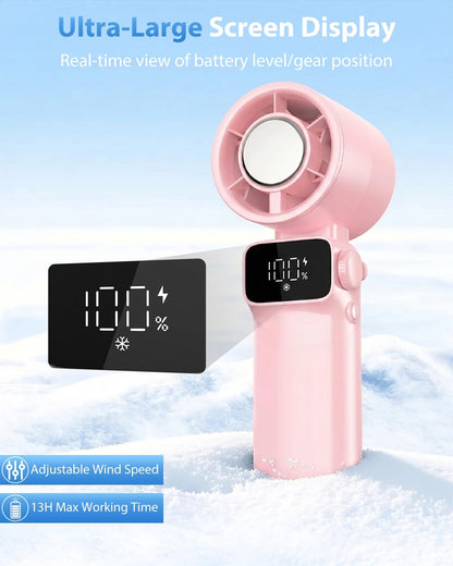 Portable Handheld Fan Rechargeable Foldable Personal Fan Pink