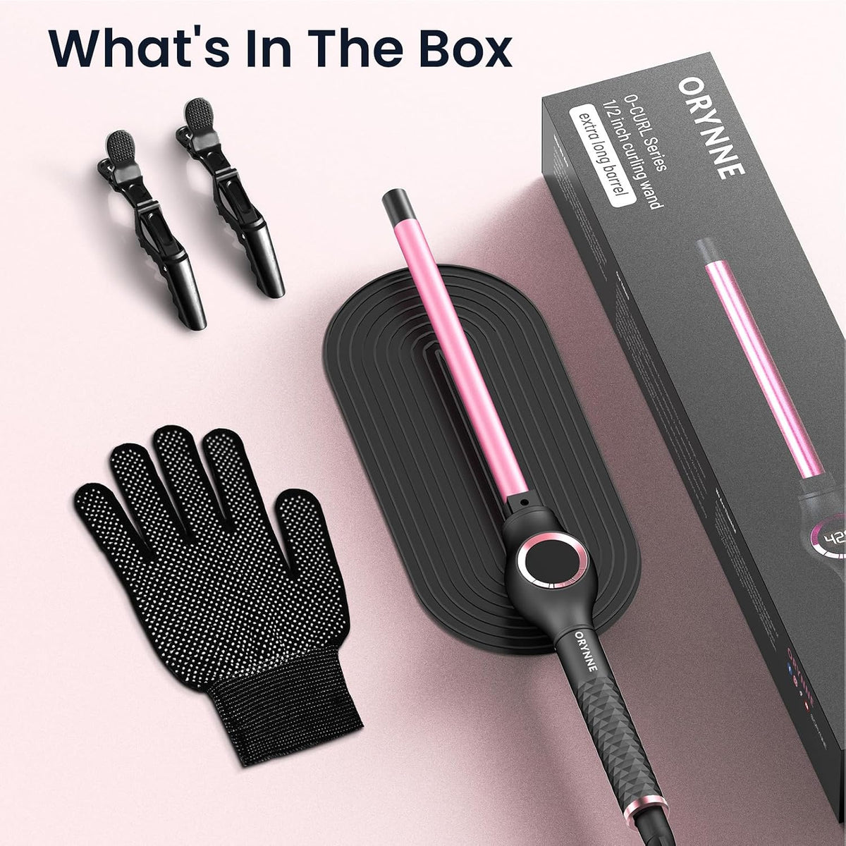 1/2 Inch Curling Wand for Long Hair, Extra Long Barrel Ceramic Half Inch Curling Wand, 7 Adjustable Heats, 110-240V Dual Voltage Small Barrel Curling Iron Wand, 60 Minutes Auto Shut Off
