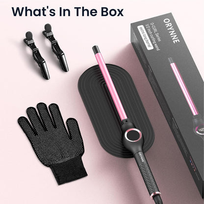 1/2 Inch Curling Wand for Long Hair, Extra Long Barrel Ceramic Half Inch Curling Wand, 7 Adjustable Heats, 110-240V Dual Voltage Small Barrel Curling Iron Wand, 60 Minutes Auto Shut Off