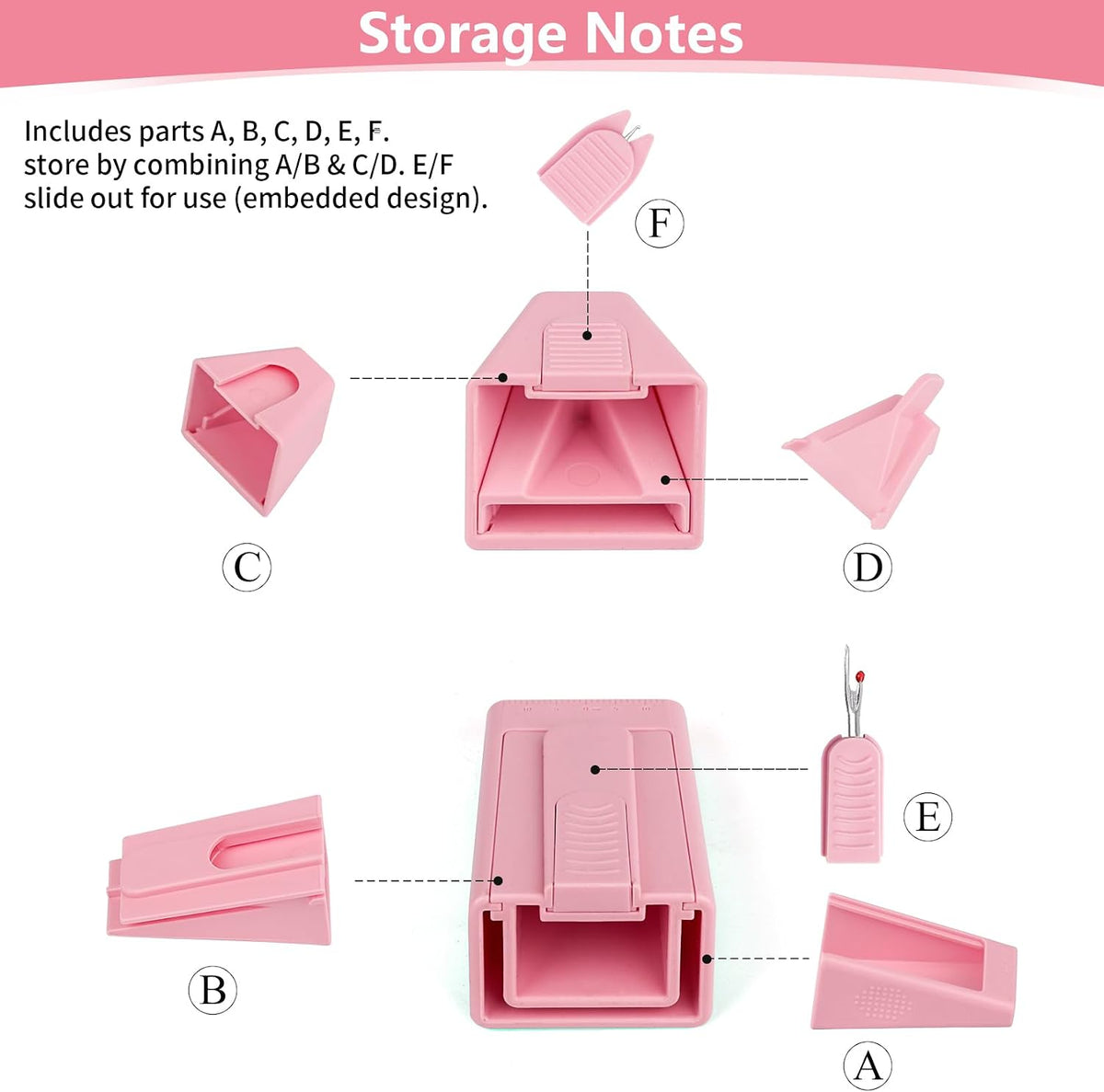 2PCS Upgraded Bias Tape Makers Fabric Tube Maker for Fabric Roll Rugs Bias Binding Tape Making Tool for DIY Crafting and Quilting Sewing Supplies Machine with Instruction (2PCS Pink)