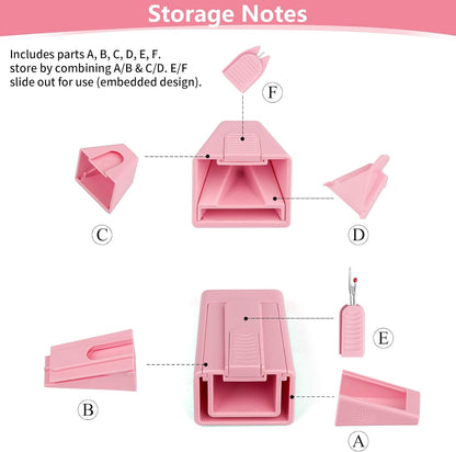 2PCS Upgraded Bias Tape Makers Fabric Tube Maker for Fabric Roll Rugs Bias Binding Tape Making Tool for DIY Crafting and Quilting Sewing Supplies Machine with Instruction (2PCS Pink)