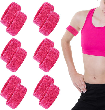 12 Pieces Bicep Bands for Men, Arm Sweatbands, Sports Armbands for Football, Basketball & Running, Soft Stretchy Sweat Absorbing, 1 Inch
