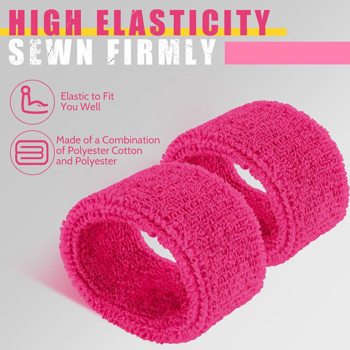 12 Pieces Bicep Bands for Men, Arm Sweatbands, Sports Armbands for Football, Basketball & Running, Soft Stretchy Sweat Absorbing, 1 Inch