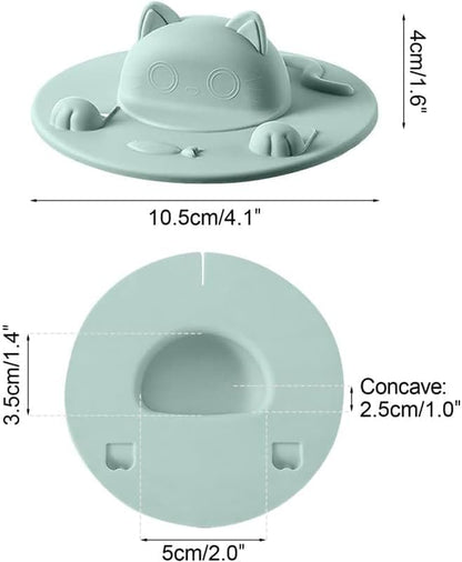 Silicone Tea Bag Holder,Tea Bag Mug Topper,Cat-Designed Cup Cover with Bag Holder Mug Lid for Coffee Milk Tea Dishwasher Safe (Light Pink,2pcs)