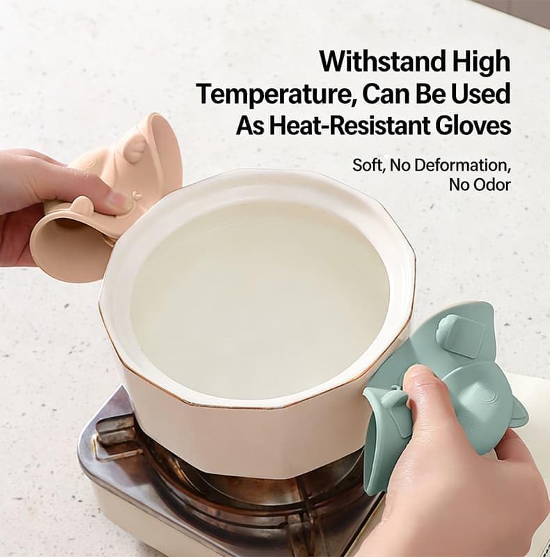 Silicone Tea Bag Holder,Tea Bag Mug Topper,Cat-Designed Cup Cover with Bag Holder Mug Lid for Coffee Milk Tea Dishwasher Safe (Light Pink,2pcs)
