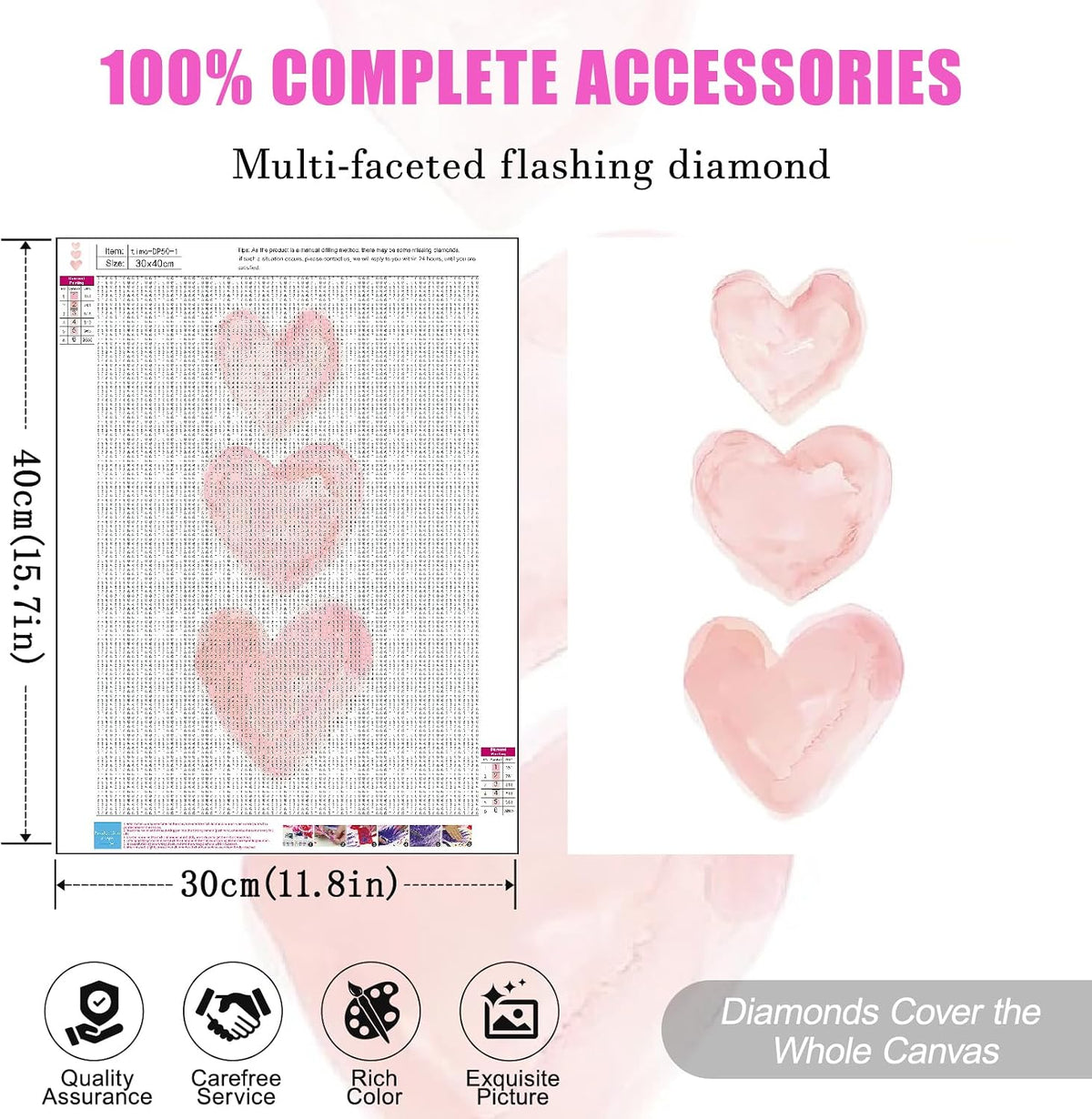 4Pack Pink Diamond Art Kits for Adults, Diamond Painting for Beginner5DDIY