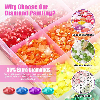 4Pack Pink Diamond Art Kits for Adults, Diamond Painting for Beginner5DDIY