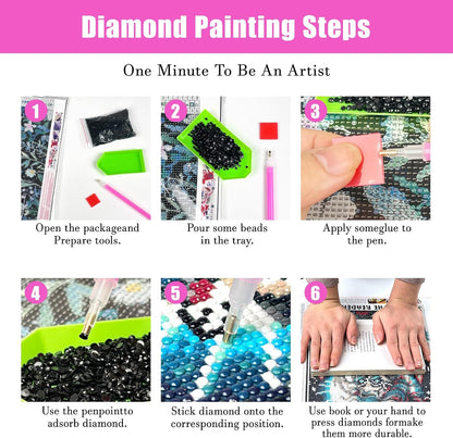4Pack Pink Diamond Art Kits for Adults, Diamond Painting for Beginner5DDIY