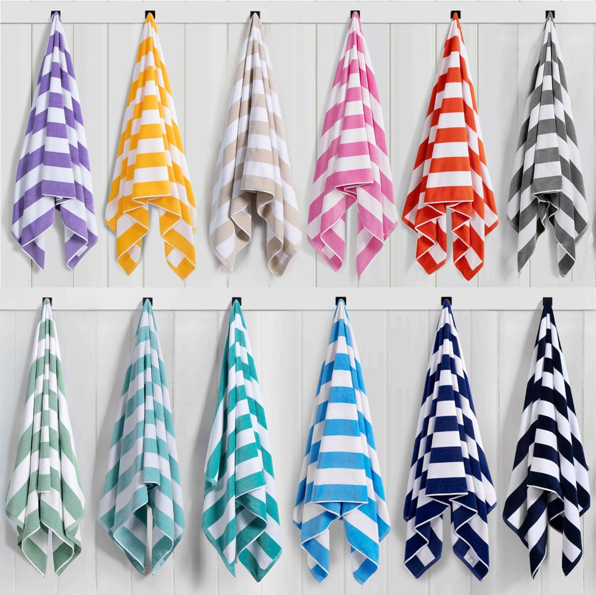 LULUHOME Oversized Beach Towel 36x70 Inch,100% Cotton,Striped Pool Towel