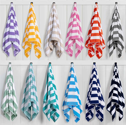 LULUHOME Oversized Beach Towel 36x70 Inch,100% Cotton,Striped Pool Towel