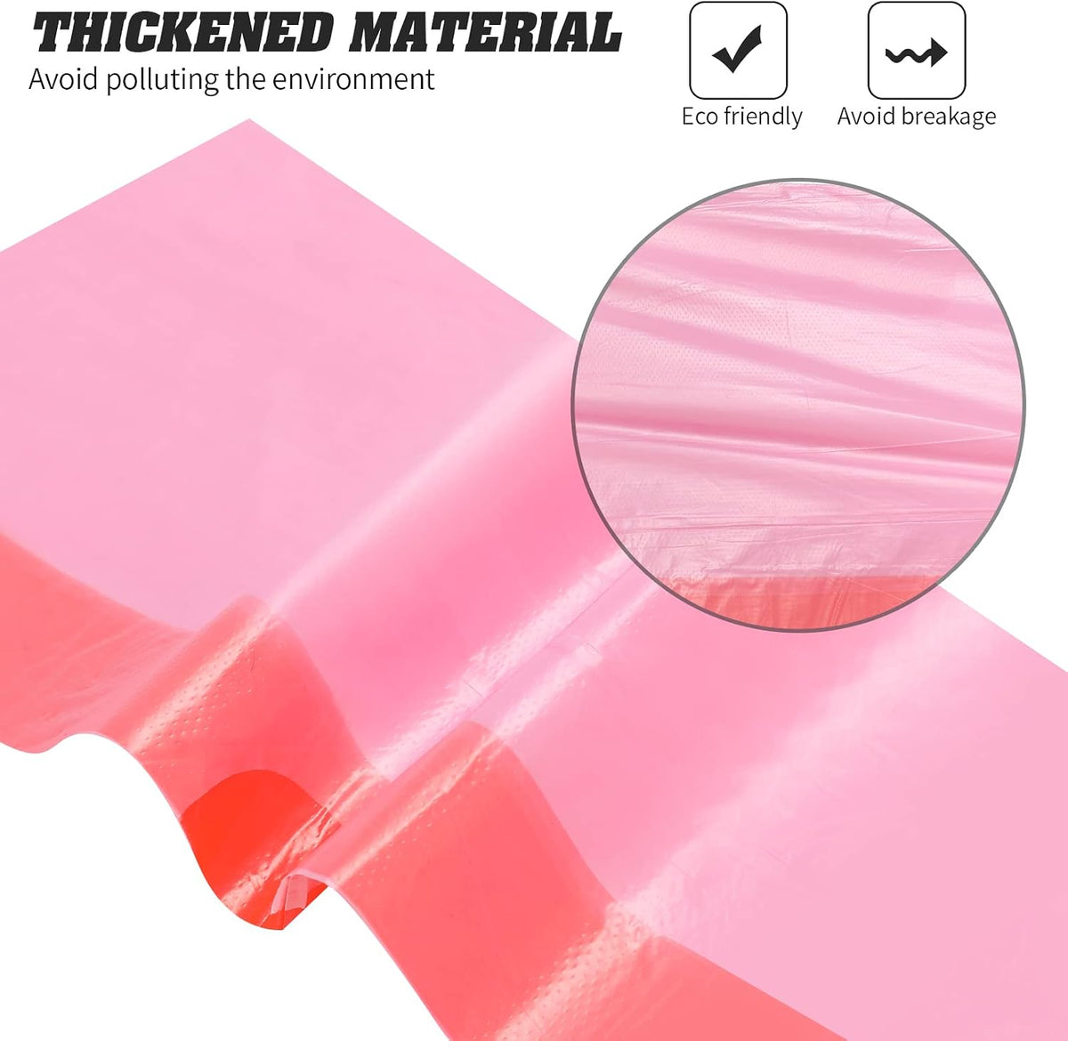 4 Gallon Drawstring Garbage Bags, 3 rolls/60 Counts(Pink)