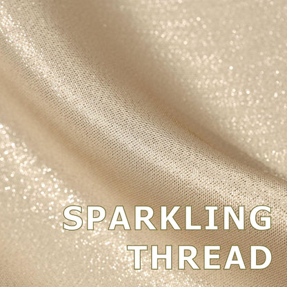 Champagne Gold Glitter Shower Curtain: Waterproof Washable, 72Lx72W