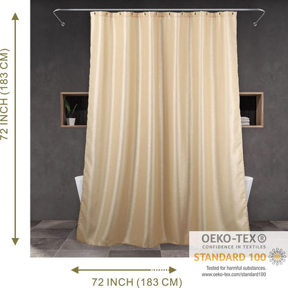 Champagne Gold Glitter Shower Curtain: Waterproof Washable, 72Lx72W