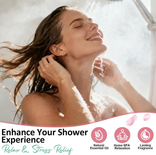 Shower Steamers Aromatherapy Birthday Gifts for Women - 8 Pcs Mothers Day Gifts for Mom Wife Daughter Grandma, Self Care with Natural Essential Oils Relaxation Home Spa Gift Set (Pink)