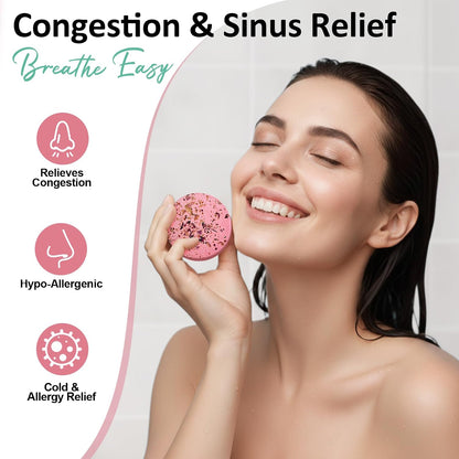 Shower Steamers Aromatherapy Birthday Gifts for Women - 8 Pcs Mothers Day Gifts for Mom Wife Daughter Grandma, Self Care with Natural Essential Oils Relaxation Home Spa Gift Set (Pink)