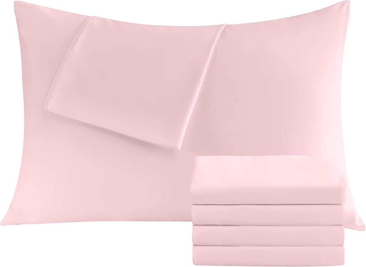 Pillow Cases Standard 4 Pack, (20x26, Pink)