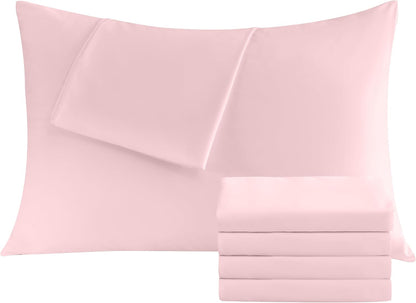 Pillow Cases Standard 4 Pack, (20x26, Pink)