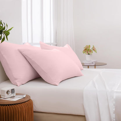 Pillow Cases Standard 4 Pack, (20x26, Pink)