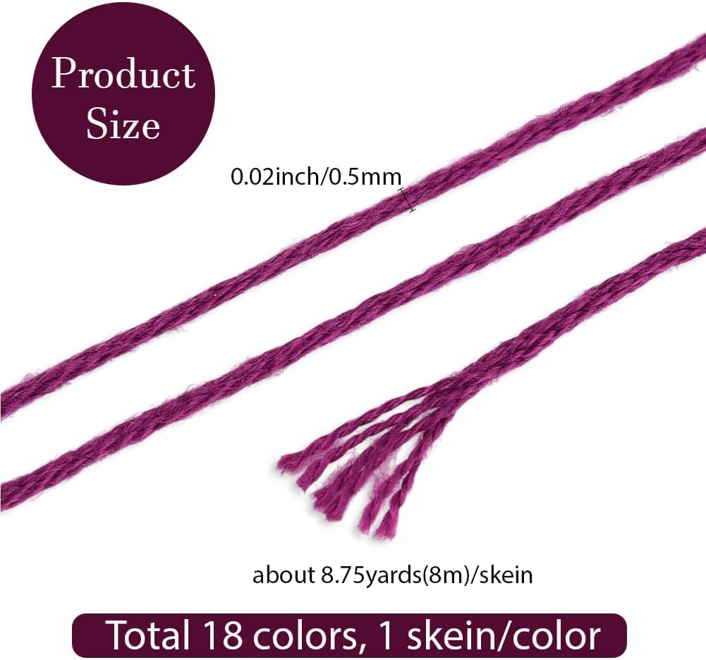 18 Skeins 6 Strands Pink Embroidery Thread Floss for Hand Sewing