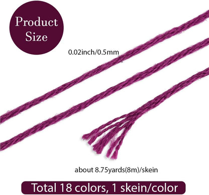 18 Skeins 6 Strands Pink Embroidery Thread Floss for Hand Sewing