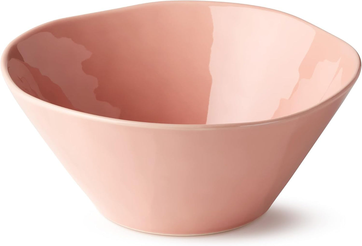Desert Rose 88 oz Deep Serving Bowl – 10.25" Durable Stoneware Bowl for Salads, Pasta, Stews & Sides – Elegant Rose Pink Glaze – Modern Farmhouse Kitchen & Entertaining Serveware