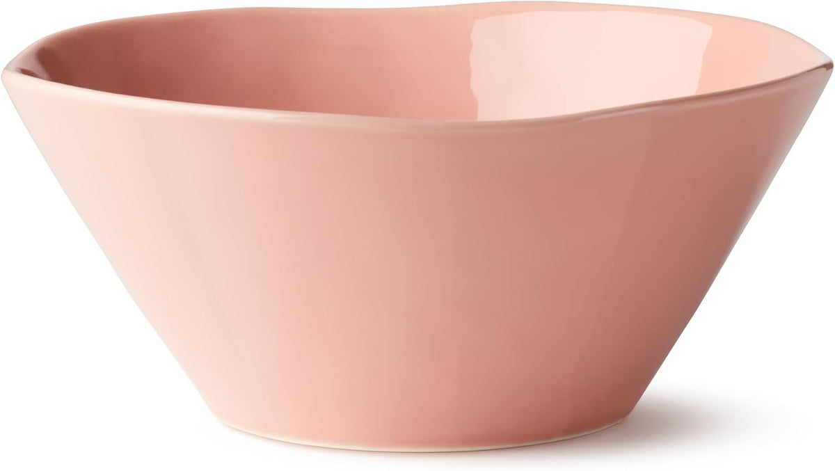 Desert Rose 88 oz Deep Serving Bowl – 10.25" Durable Stoneware Bowl for Salads, Pasta, Stews & Sides – Elegant Rose Pink Glaze – Modern Farmhouse Kitchen & Entertaining Serveware