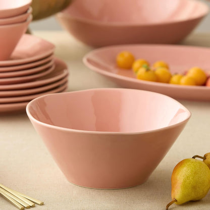 Desert Rose 88 oz Deep Serving Bowl – 10.25" Durable Stoneware Bowl for Salads, Pasta, Stews & Sides – Elegant Rose Pink Glaze – Modern Farmhouse Kitchen & Entertaining Serveware