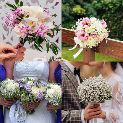 Preserved Baby's Breath 3 Bunches, 100% Natrual Fresh Gypsophila Long Lasting Flowers for Vase Arrangements Home Decoration Photo Props Parties and Weddings, DIY Décor-Pink